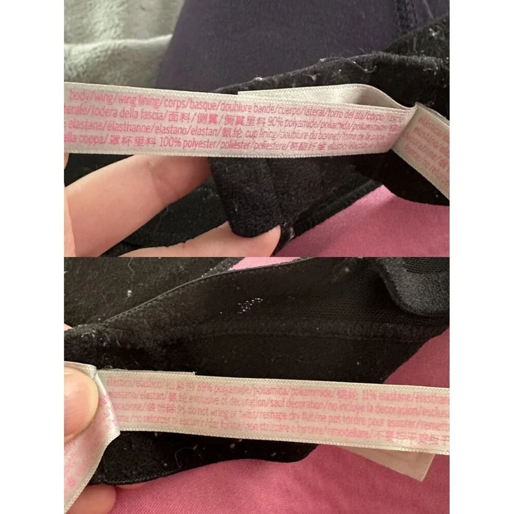 PINK Victoria's Secret Black Leopard Wear Everywhere Wireless Bra Size 36DD